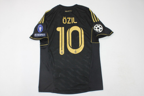 with UCL Patch Retro Camisetas de Futbol 2011-2012 Real Madrid Away Black Soccer Jersey