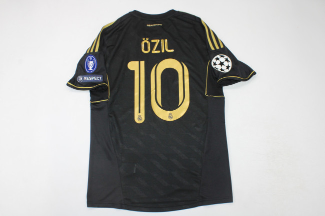 with UCL Patch Retro Camisetas de Futbol 2011-2012 Real Madrid Away Black Soccer Jersey