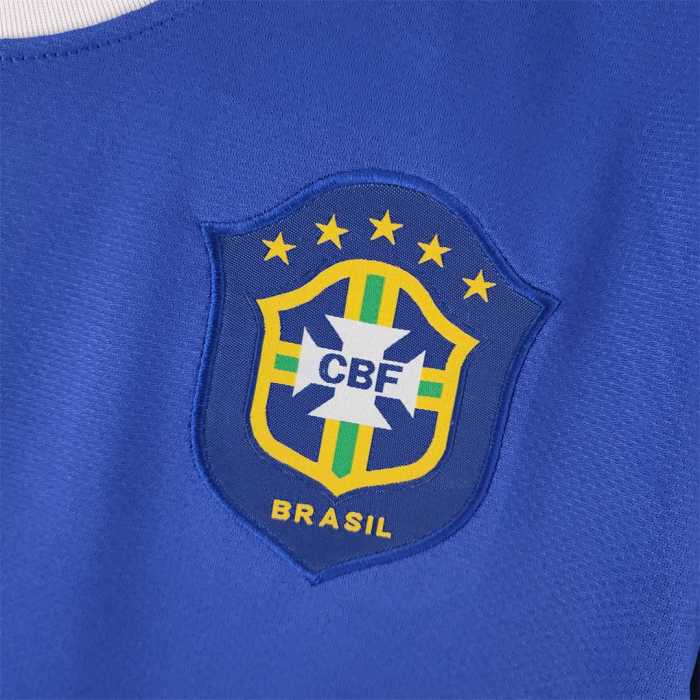 Retro Jersy 2006 Brazil Away Blue Soccer Jersey Vintage Brasil Camisetas de Futbol