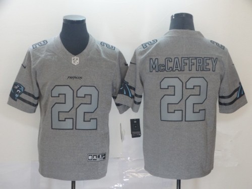 Carolina Panthers 22 McCAFFREY 2019 Gray Gridiron Gray Vapor Untouchable Limited Jersey