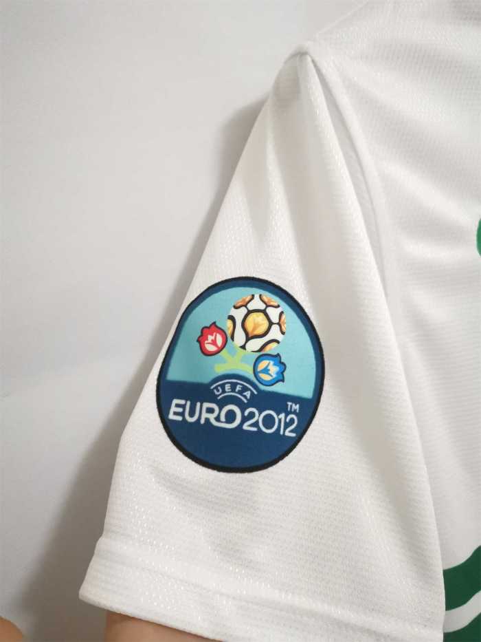 with Front Lettering Patch Retro Jersey Fans Version 2012 Portugal RONALDO 7 Away White Soccer Jersey