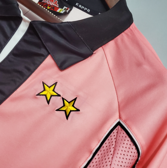 Long Sleeve Retro Jersey 1997-1998 Juventus Away Pink Soccer Jersey Vintage Maillot de Foot