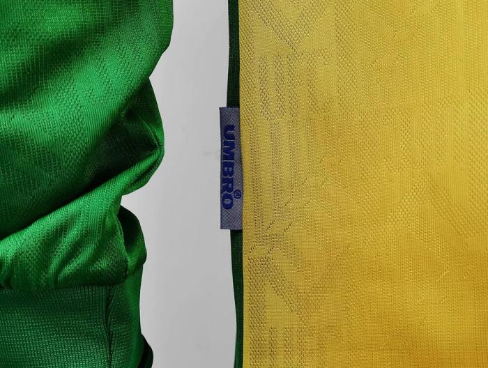 Retro Jersey Long Sleeve 1992-1994 Manchester United Away Yellow/Green Soccer Jersey