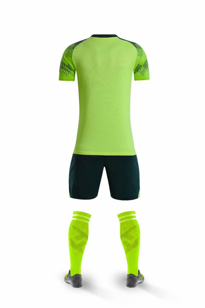 YL9201 Grass Green Blank Soccer Training Suit Adult Uniform Youth Kids Set Jersey and Shorts