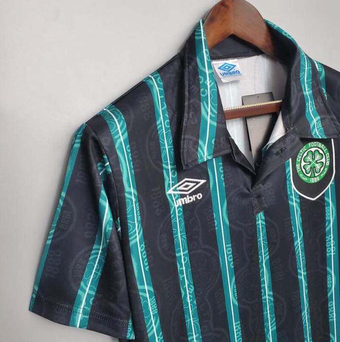Retro Jersey 1992-1993 Celtic Away Blue/Black Soccer Jersey