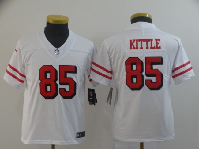 Youth San Francisco 49ers 85 George Kittle White Color Rush Vapor Untouchable Limited Jersey