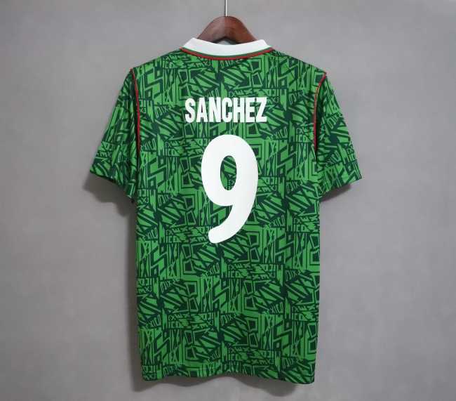 Retro Jersey 1994 Mexico SANCHEZ 9 Home Soccer Jersey