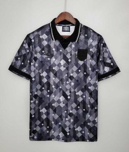 Retro Jersey 1990 England Away Black Soccer Jersey Vintage Football Shirt