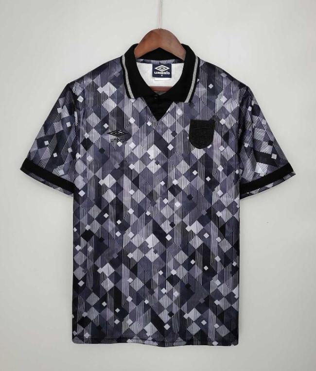 Retro Jersey 1990 England Away Black Soccer Jersey Vintage Football Shirt