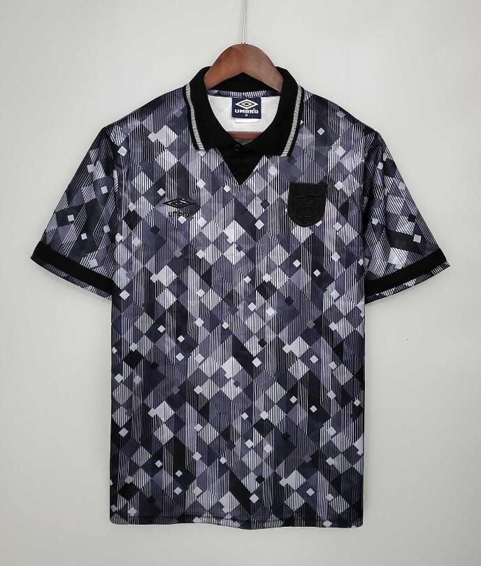 Retro Jersey 1990 England Away Black Soccer Jersey Vintage Football Shirt