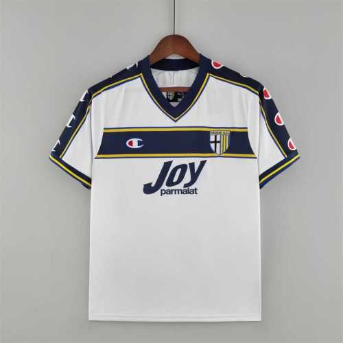 Retro Jersey 2001-2002 Parma Away White Soccer Jersey Vintage Football Shirt