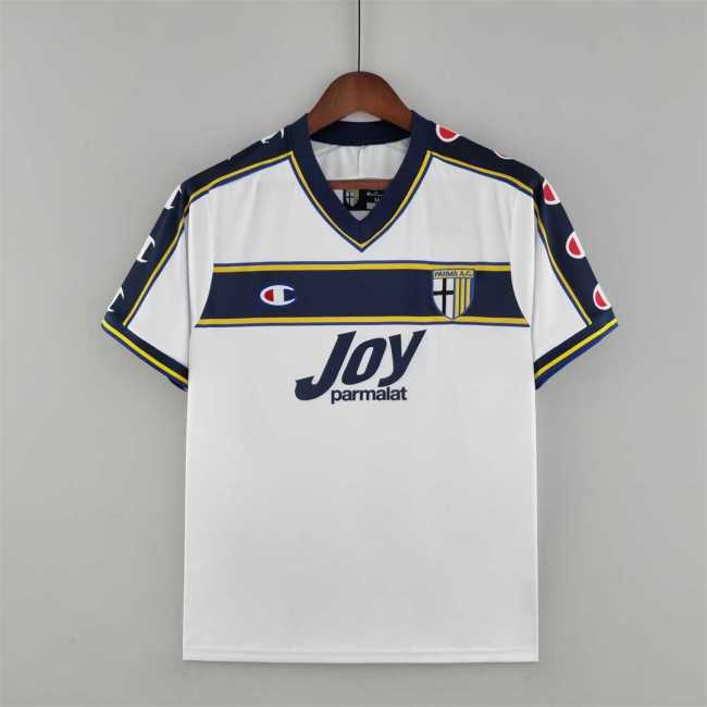 Retro Jersey 2001-2002 Parma Away White Soccer Jersey Vintage Football Shirt
