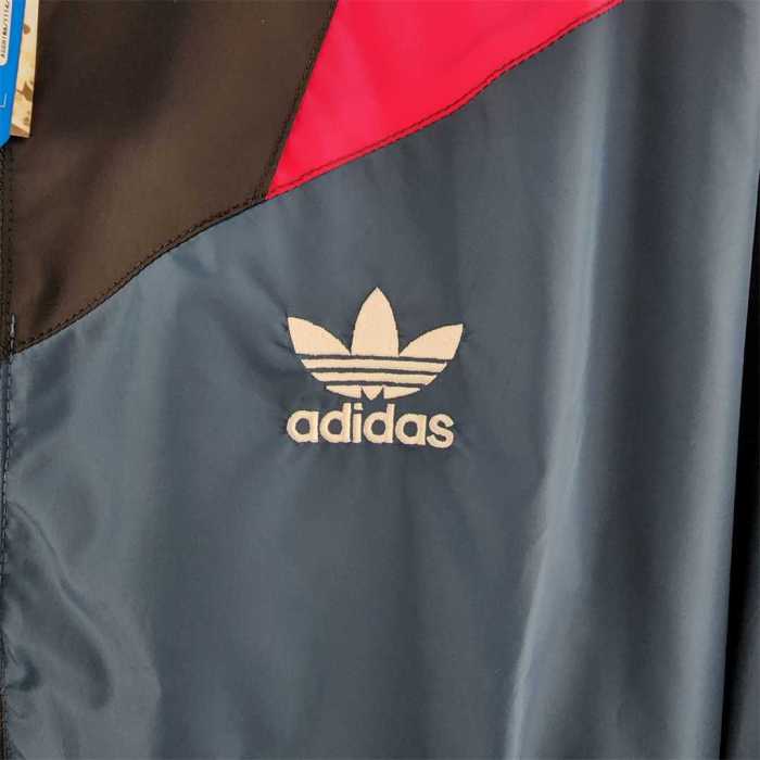AD Black Blue Red Soccer Windbreaker Jacket