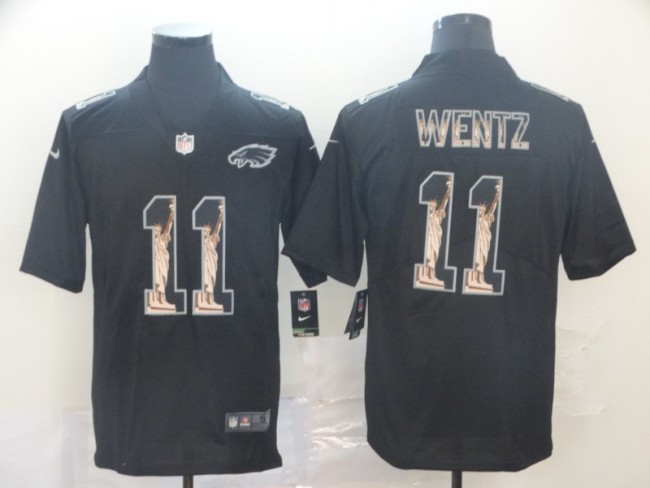 Seattle Seahawks 11 WENTZ Black Statue of Liberty Limited Jersey