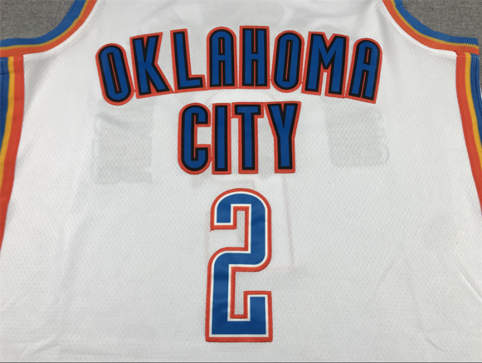 New Oklahoma City Thunder GILGEOUS-ALEXANDER 2 White NBA Jersey Basketball Shirt