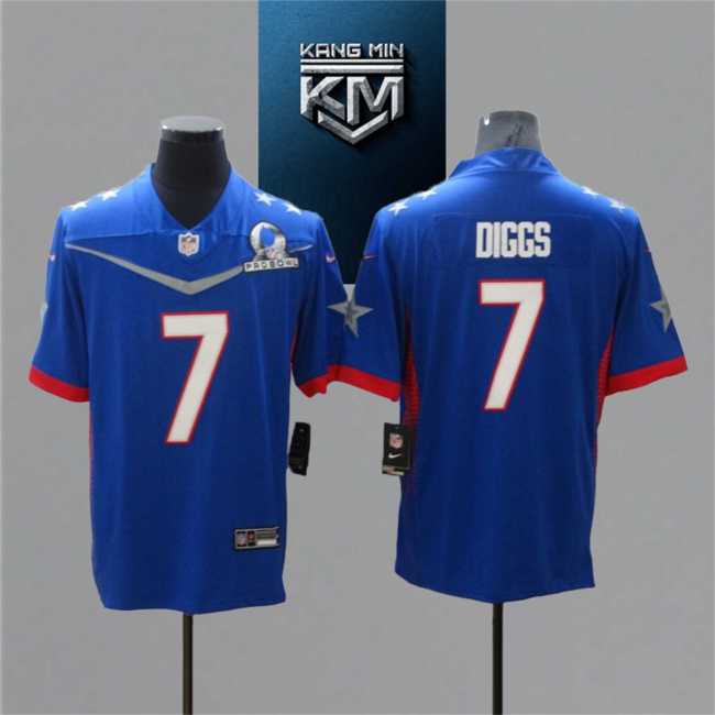 2022 Pro Bowl 7 DIGGS BLUE NFL Jersey WHITE S-XXL Font