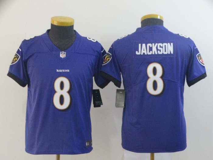 Youth Baltimore Ravens 8 Lamar Jackson Purple NFL Jersey