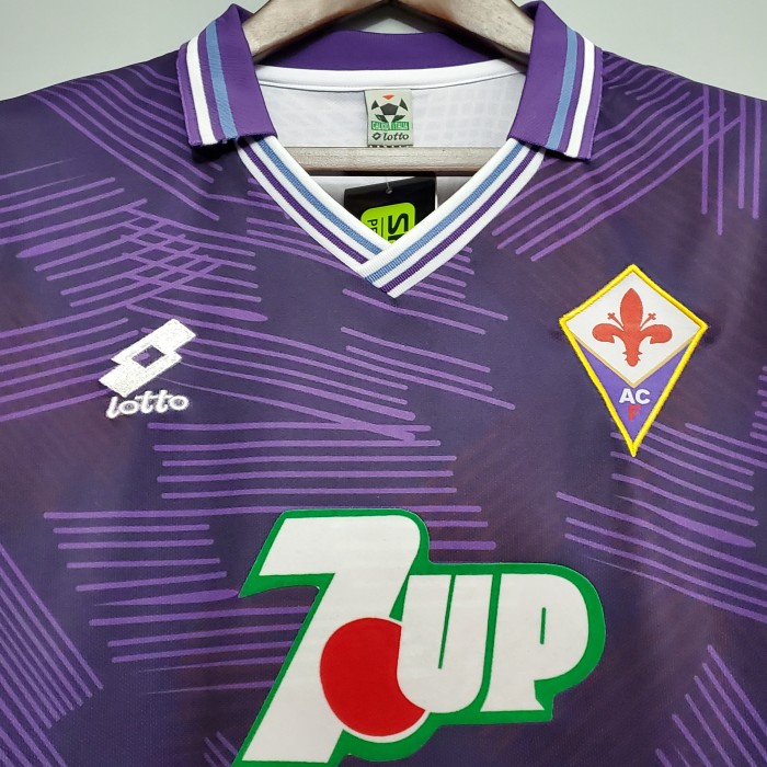 Retro Jersey 1992-1993 Fiorentina Home Soccer Jersey Vintage Football Shirt