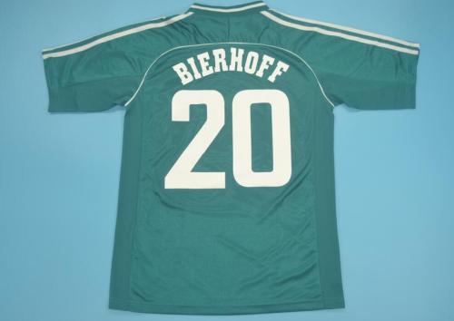 with Front Lettering Retro Jersey 1998 Germany 20 BIERHOFF Away Green Soccer Jersey
