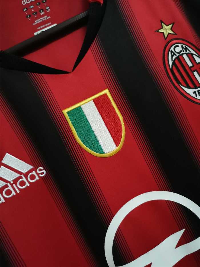 with UCL Patch+Scudetto Patch Retro Jersey 2004-2005 AC Milan Home Soccer Jersey