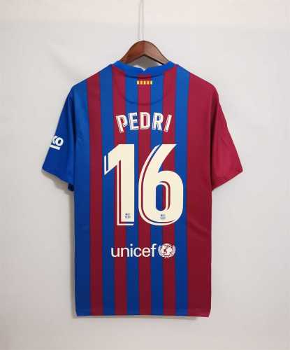 Retro Jersey 2021-2022 Barcelona PEDRI 16 Home Soccer Jersey Vintage Football Shirt