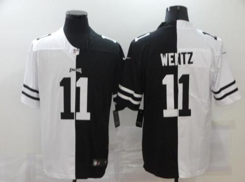 Eagles 11 Carson Wentz Black And White Split Vapor Untouchable Limited Jersey