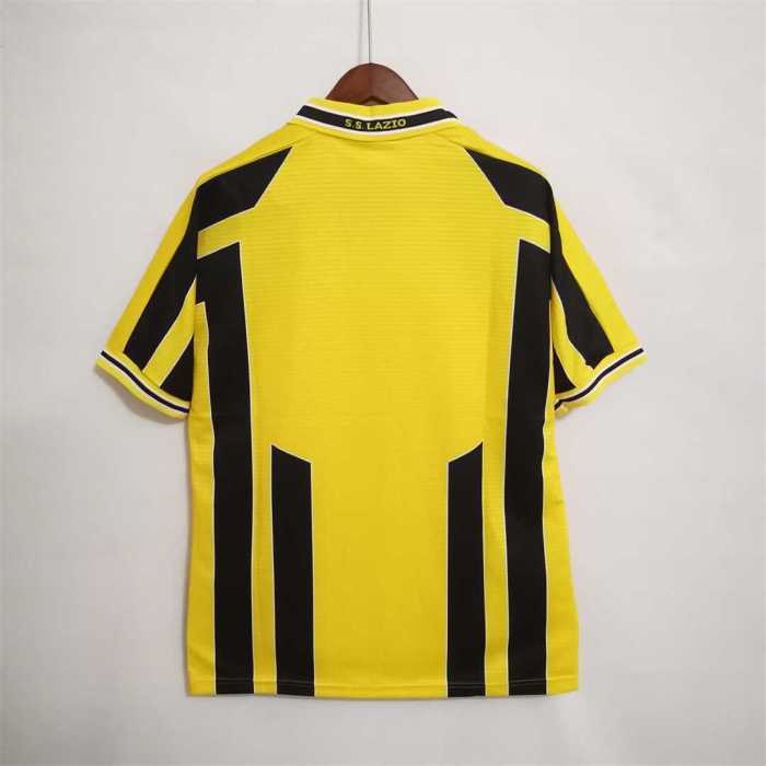 Retro Jersey 1998-2000 Lazio 3rd Away Yellow Soccer Jersey Vintage Football Shirt