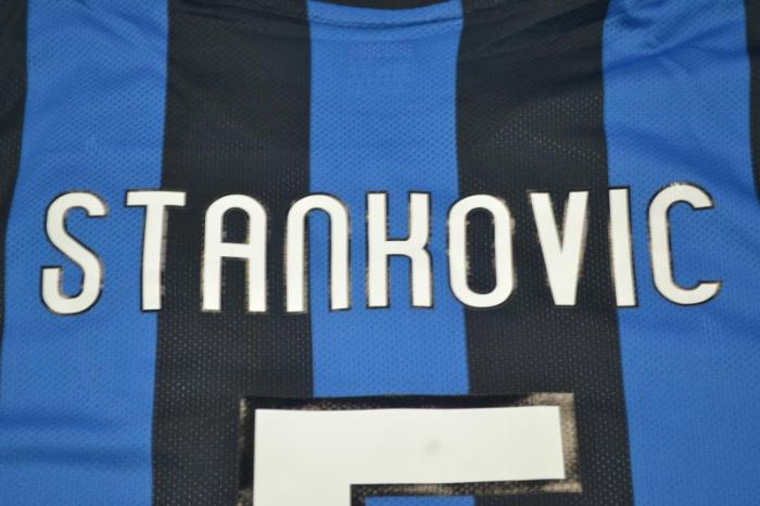 with UCL Patches Retro Jersey Inter Milan 2009-2010 #5 STANKOVIC Home UCL Final Jersey