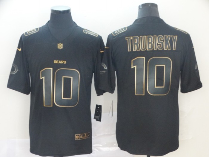 Chicago Bears10 Mitchell Trubisky Black Gold Vapor Untouchable Limited Jersey