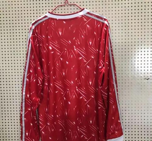 Retro Jersey Long Sleeve 1989-1991 Liverpool Home Soccer Jersey