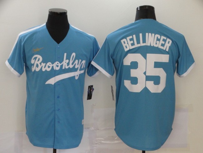 New Los Angeles Dodgers 35 BELLINGER Blue Cool Base Jersey