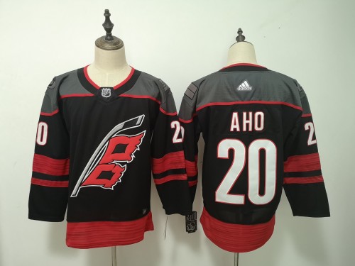 Long Sleeve Carolina Hurricanes #20 AHO Black NHL Jersey