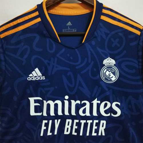 Retro Jersey 2021-2022 Real Madrid Away Blue Soccer Jersey Vintage Football Shirt