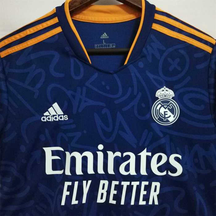 Retro Jersey 2021-2022 Real Madrid Away Blue Soccer Jersey Vintage Football Shirt