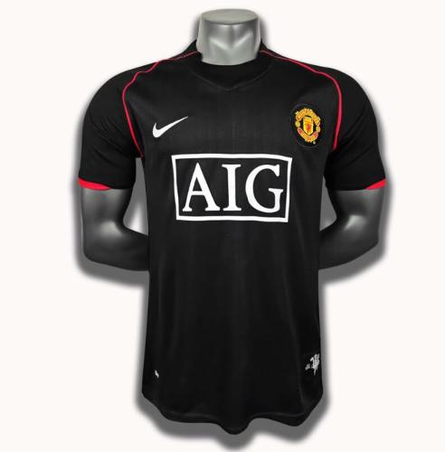 Retro Jersey 2007-2008 Manchester United Away Black Soccer Jersey Vintage Football Shirt