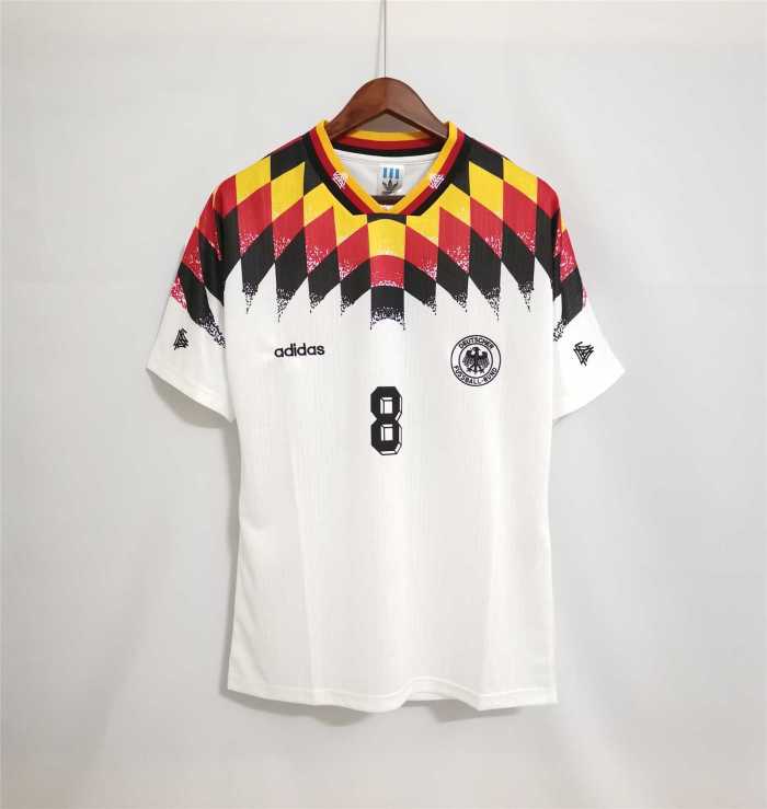 Retro Jersey 1994 Germany GORETZKA 8 Home Soccer Jersey Vintage Football Shirt