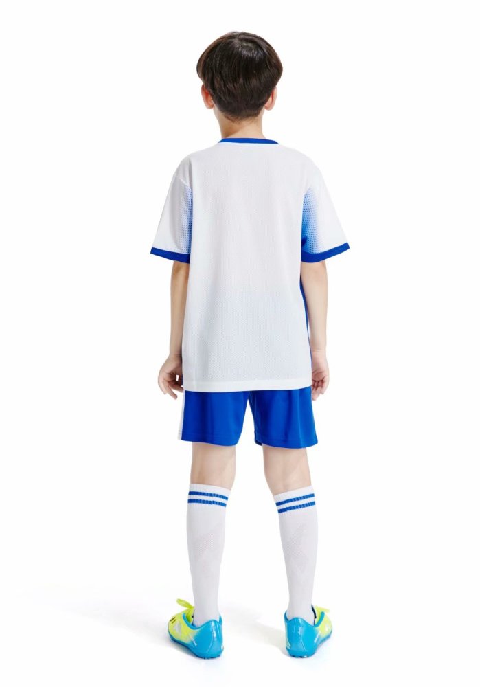 D8820 White Blank Youth Adult Soccer Training Jersey and Shorts