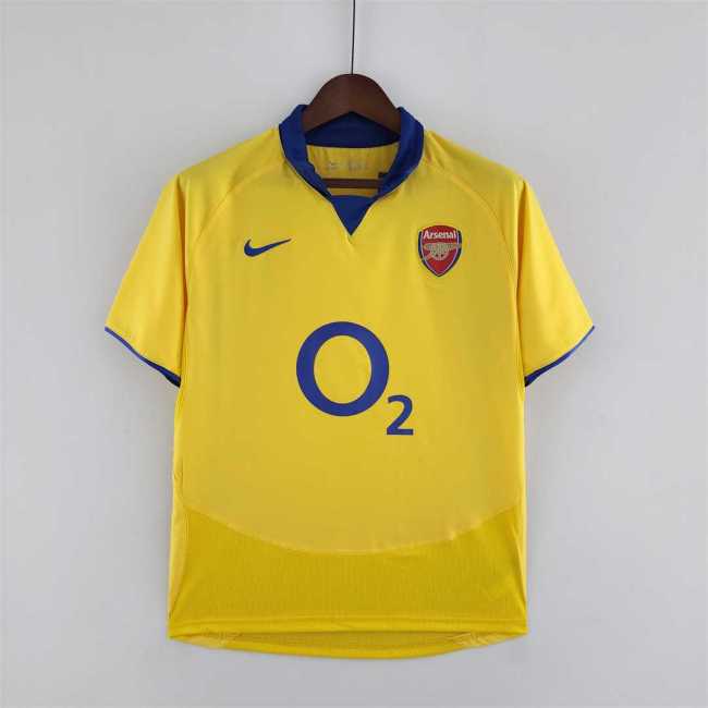 Retro Jersey 2003-2005 Arsenal Away Yellow Soccer Jersey Vintage Football Shirt