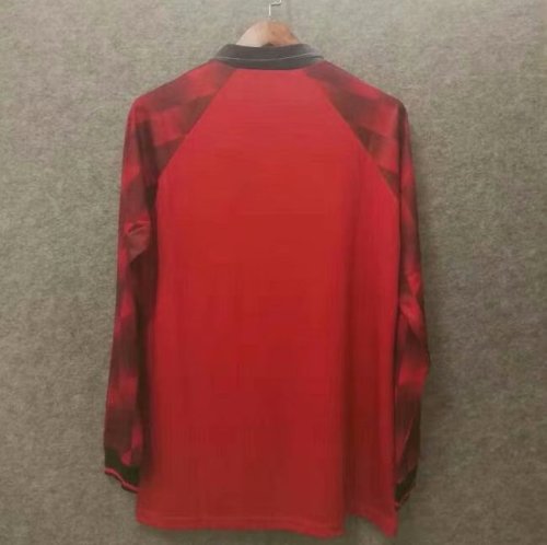 Long Sleeve Retro Jersey 1996-1997 Manchester United Home Soccer Jersey Vintage Football Shirt