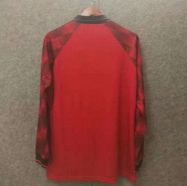 Long Sleeve Retro Jersey 1996-1997 Manchester United Home Soccer Jersey Vintage Football Shirt