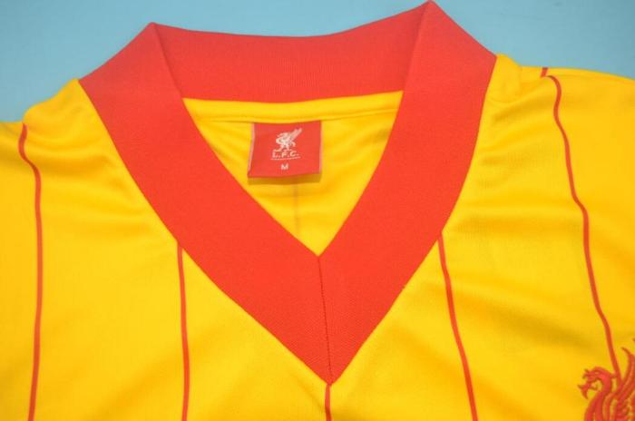 Retro Jersey 1981-1984 Liverpool Away Yellow Soccer Jersey Vintage Football Shirt