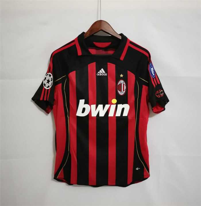 with UCL Patch Retro Jersey 2006-2007 Ac Milan #99 RONALDO Home Soccer Jersey