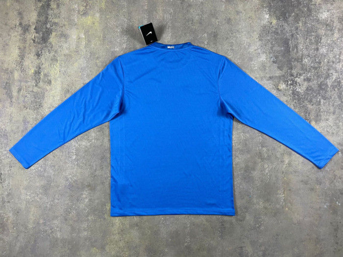 Long Sleeve Retro Jersey 2008-2009 Third Blue European Cup Win 40th Anniversary Soccer Jersey