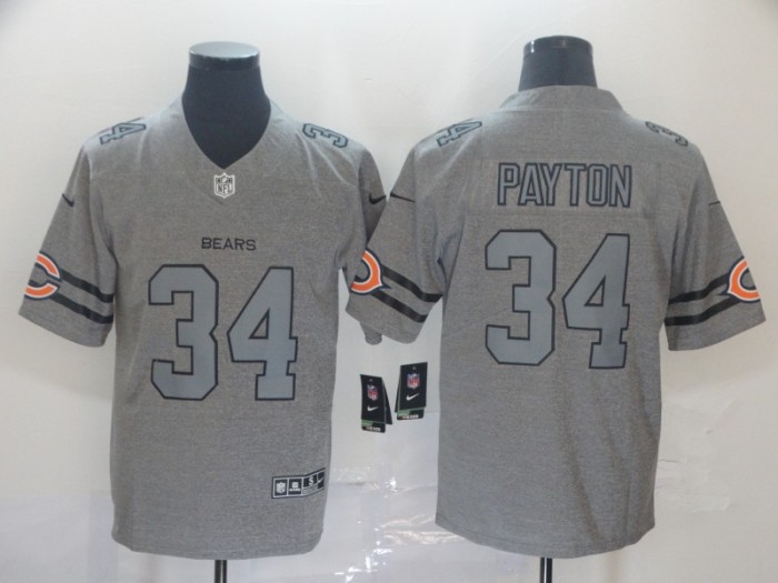 Chicago Bears 34 PAYTON 2019 Gray Gridiron Gray Vapor Untouchable Limited Jersey