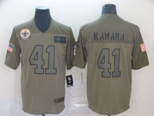 New Orleans Saints 41 Alvin Kamara 2019 Olive Salute To Service Limited Jersey