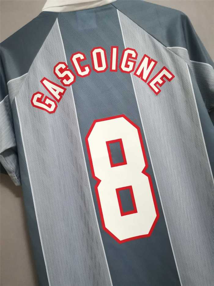 Retro Jersey 1996 England GASCOIGNE 8 Away Grey Soccer Jersey