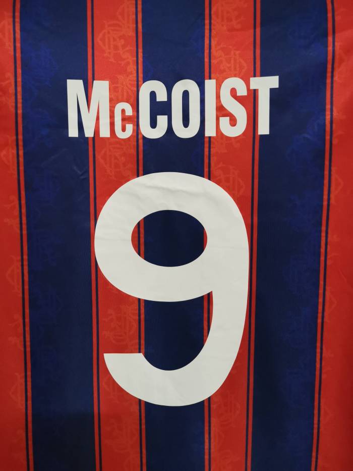 Retro Jersey 1993-1994 Rangers McCOIST 9 Away Blue/Orange Soccer Jersey