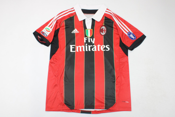 with Scudetto+Serie A+Trophy 7 Patch Retro AC Shirt 2012-2013 AC Milan IBRAHIMOVIC 11 Vintage Home Soccer Jersey