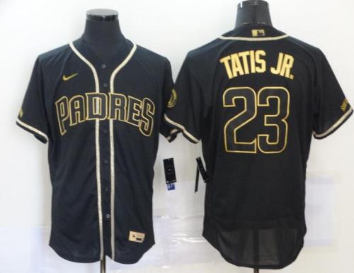 San Diego Padres 23 Fernando Tatis Jr. Black Gold Nike Flexbase Jersey