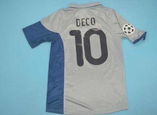 with UCL Patch Retro Jersey 2001 Porto DECO 10 Away Grey Soccer Jersey Vintage Football Shirt
